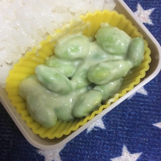 お弁当に♪枝豆のわさマヨ和え